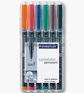 6 Rotulador STAEDTLER Permanent Lumocolor 1.0mm