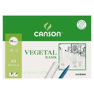 Papel Vegetal 90g CANSON 12 Hojas A-3 Mini Pack