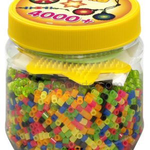 Bote Hama 4.000 beads y 2 placas/pegboards pequeñas (nº 2056)