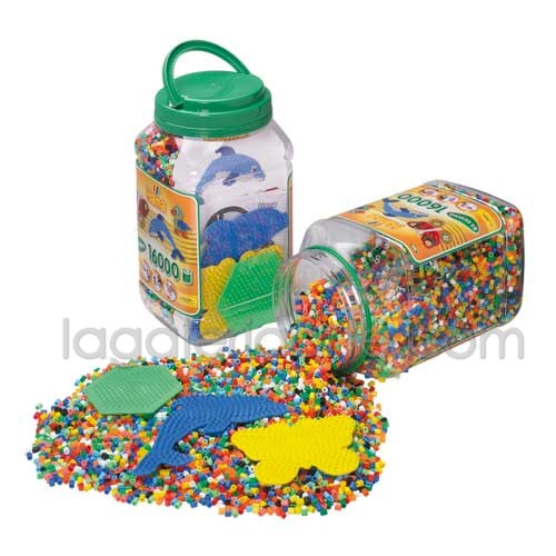 Bote Hama 16.000 beads y 3 placas/pegboards (2062)