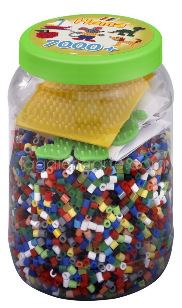 Bote Hama 7.000 Beads y 2 placas/pegboards (nº 2087)