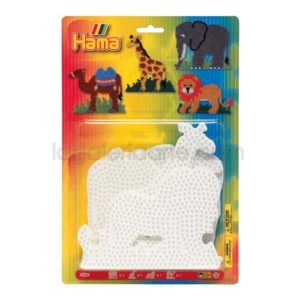 Blister Hama 4 Placas Pegboards elefante, jirafa, león y camello