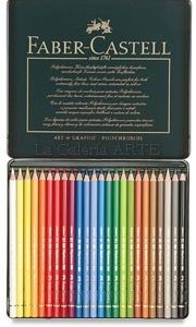 Estuche Metal 24 Lapices de Color Acuarelables FABER-CASTELL