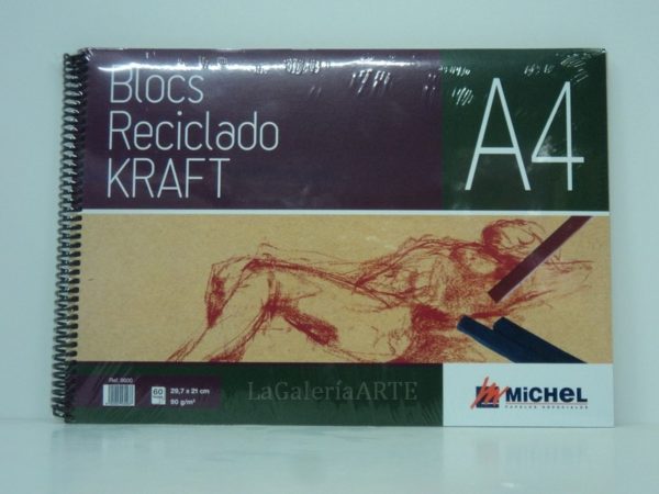 Bloc Reciclado Kraft 90g 60 hojas A-4 MICHEL