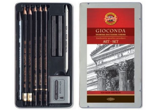 Estuche Metal 8893 Juego Dibujo Lapices Gioconda KOH-I-NOOR