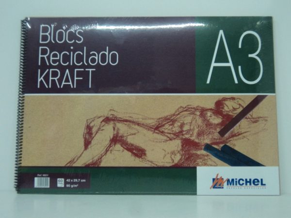 Bloc Reciclado Kraft 90g 60 hojas A-3 MICHEL