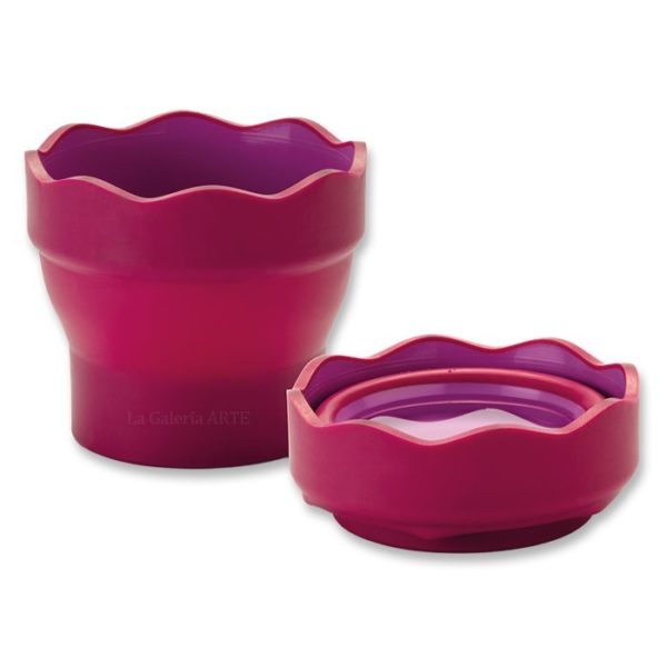 Vaso Plegable Clic y Go para el Agua Fucsia FABER-CASTELL