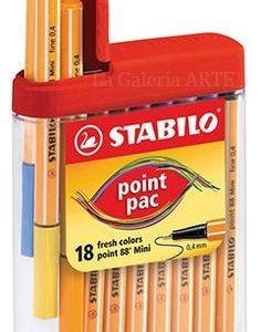 Estuche 18 Rotuladores Stabilo Point 88 Pac Mini 0,4mm