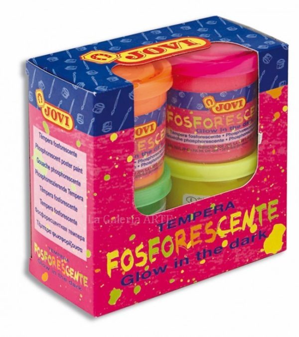 Tempera Fosforescente JOVI 4 colores 55ml 504 Brilla en la Oscuridad