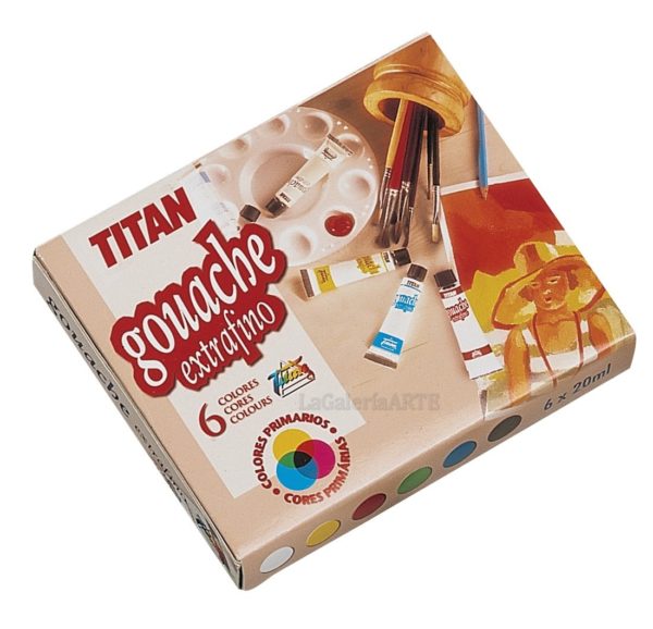 Estuche carton 6 2 Gouache Extrafino Titan 20ml