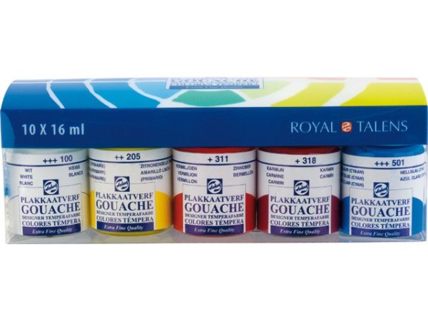 Set 5 Tempera Gouache 50ml primarios Talens