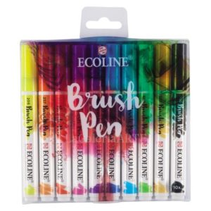 Set 10 Rotuladores Acuarelables Ecoline Punta Pincel Talens