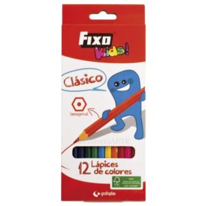 Estuche 12 Lapices de Colores Fixo Kids Clasico