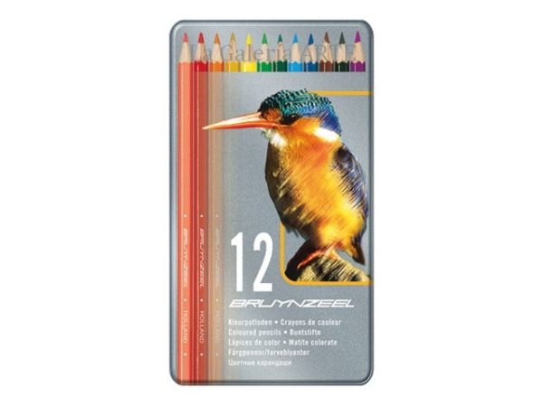 Estuche Metal 12 Lapices Colores Bruynzeel Pajaro