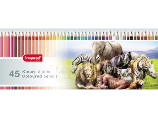 Estuche 45 Colores Bruynzeel Animales Salvajes