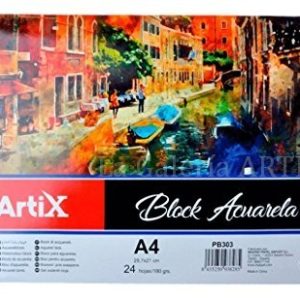 Bloc Acuarela Artix A4 24 Hojas 180g