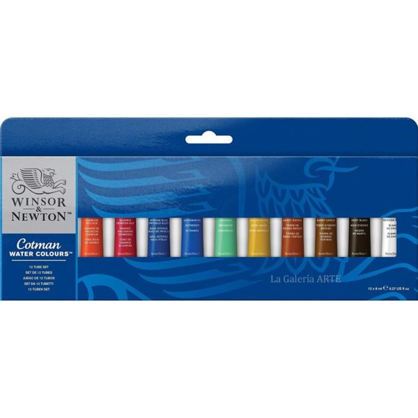 Set Acuarela WINSOR & NEWTON Cotman 12 tubos de 8ml