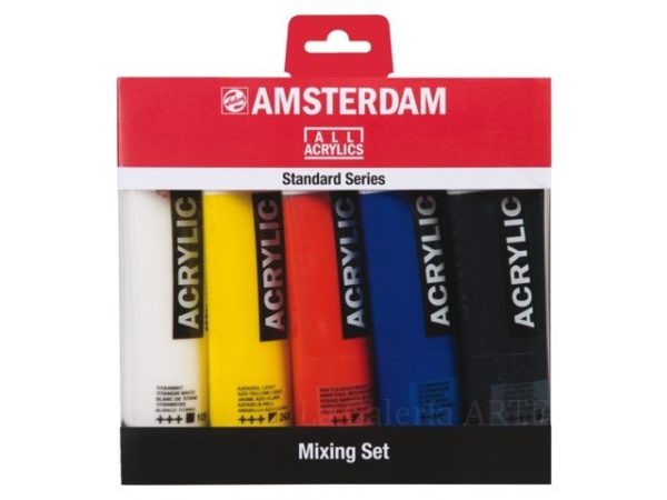 Set 5 Acrilicos Primarios Amsterdam 120ml